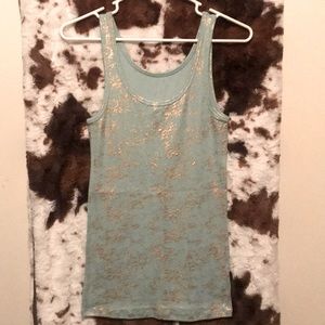 Woman’s medium teal and gold tank top